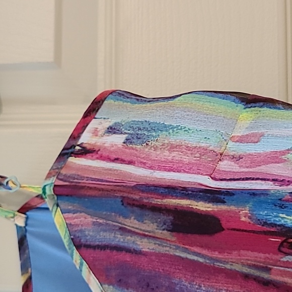 SAKS 5/48 NWOT Chiffon Multicolor Maxi, lined, elasticized empire. Tall 6. - Picture 9 of 10